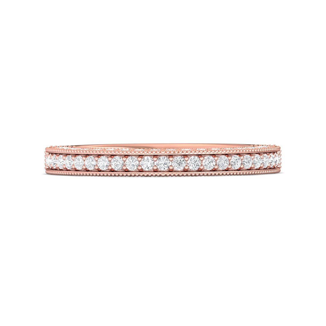 14K Gold Pink Micropave Wedding Band from the Micropave collection - DWBM2-.75_14KP