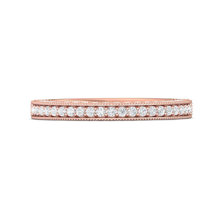 18K Gold Pink Micropave Wedding Band from the Micropave collection - DWBM2-.75_18KP