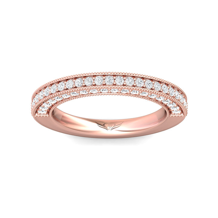 18K Gold Pink Micropave Wedding Band from the Micropave collection - DWBM2-.75_18KP