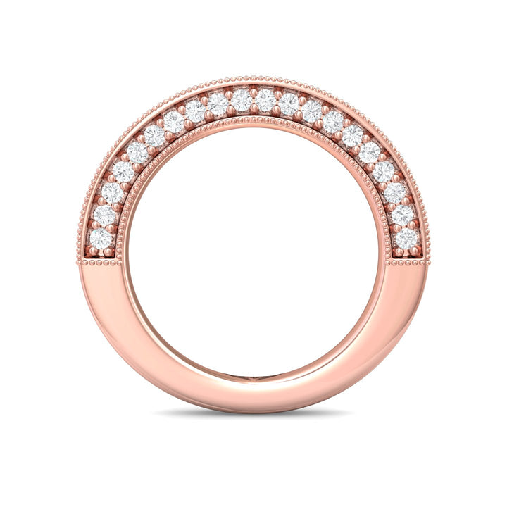 18K Gold Pink Micropave Wedding Band from the Micropave collection - DWBM2-.75_18KP