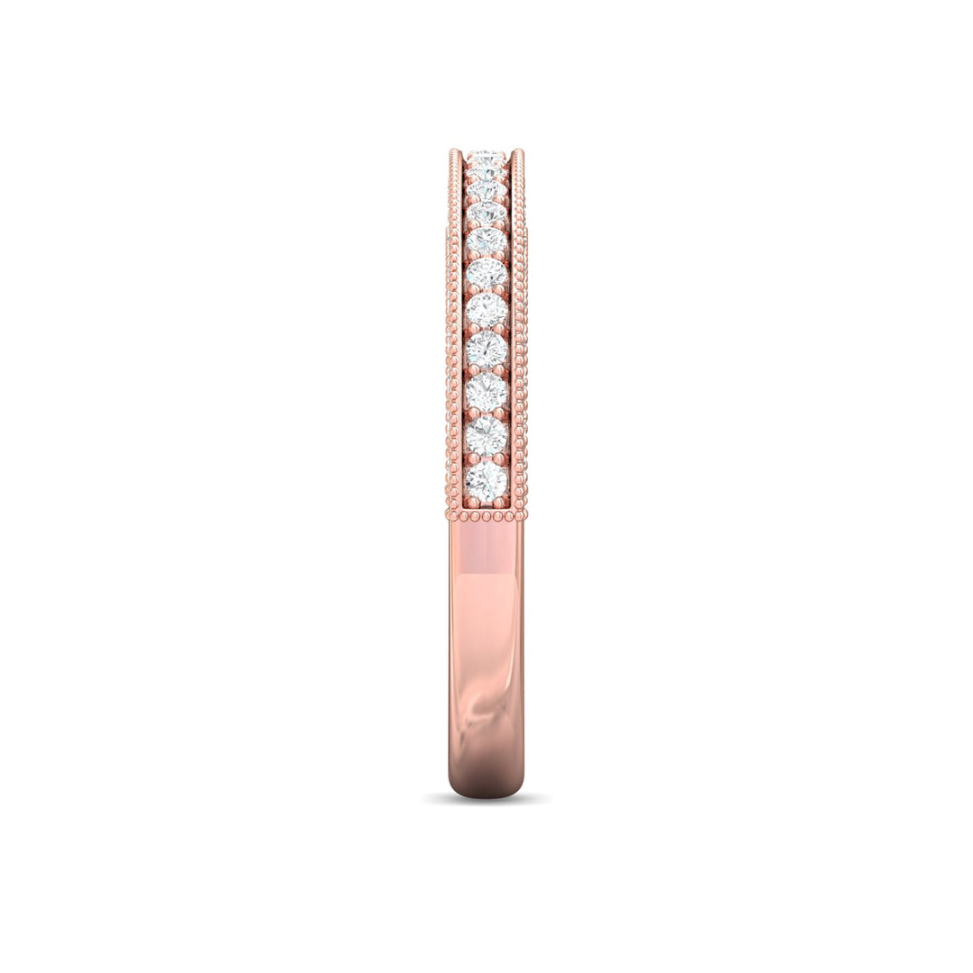 18K Gold Pink Micropave Wedding Band from the Micropave collection - DWBM2-.75_18KP
