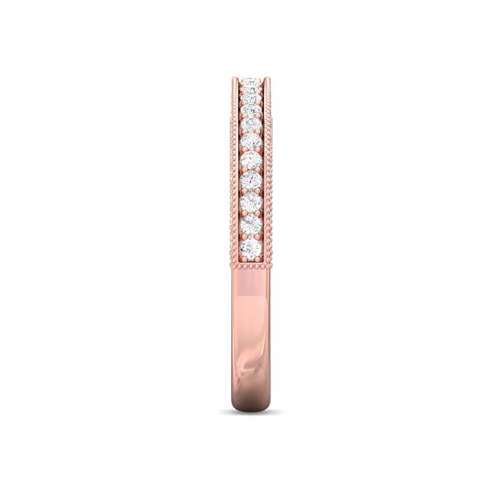 18K Gold Pink Micropave Wedding Band from the Micropave collection - DWBM2-.75_18KP