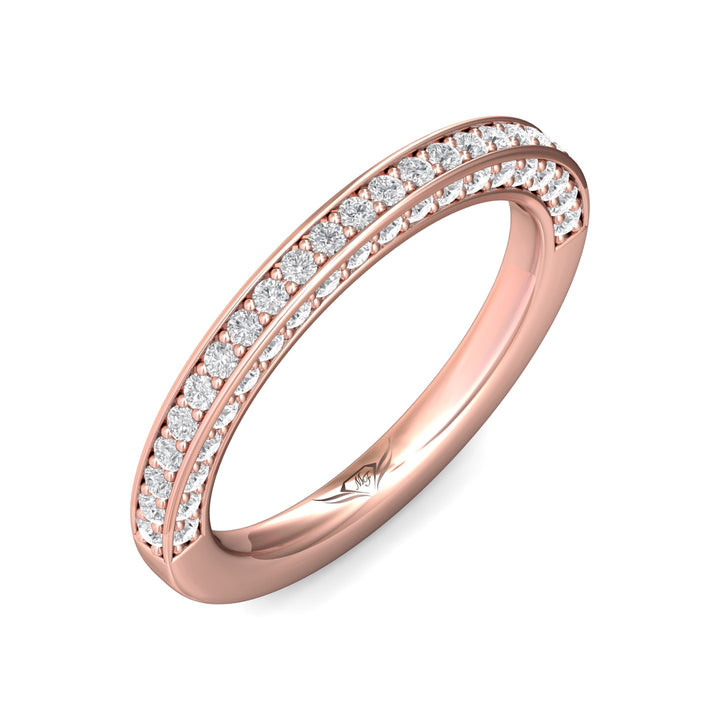 14K Gold Pink Micropave Wedding Band from the Micropave collection - DWBM2-.75_14KP