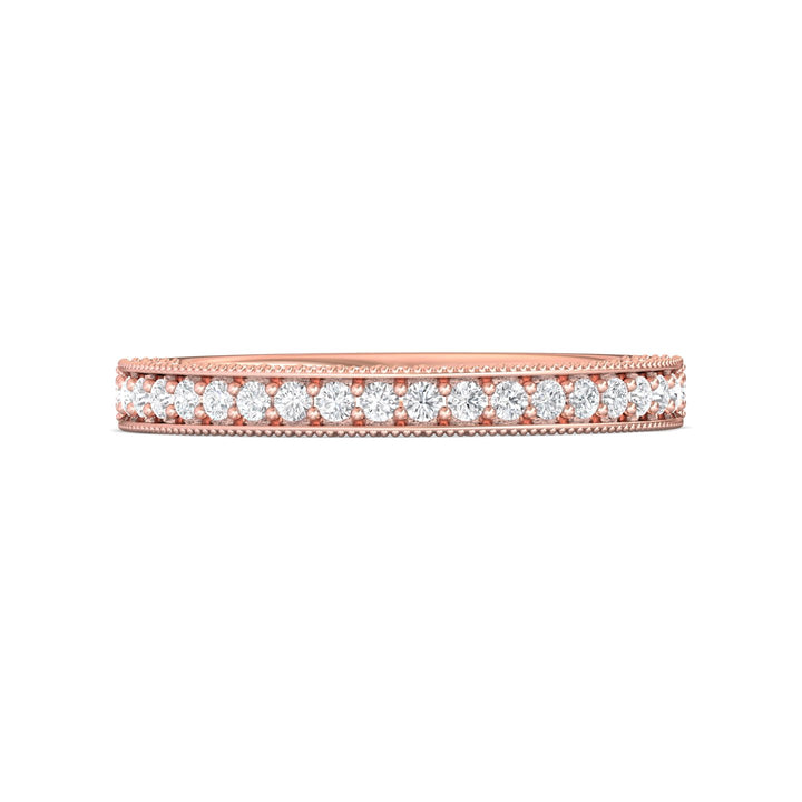 14K Gold Pink Micropave Wedding Band from the Micropave collection - DWBM2-1.00_14KP
