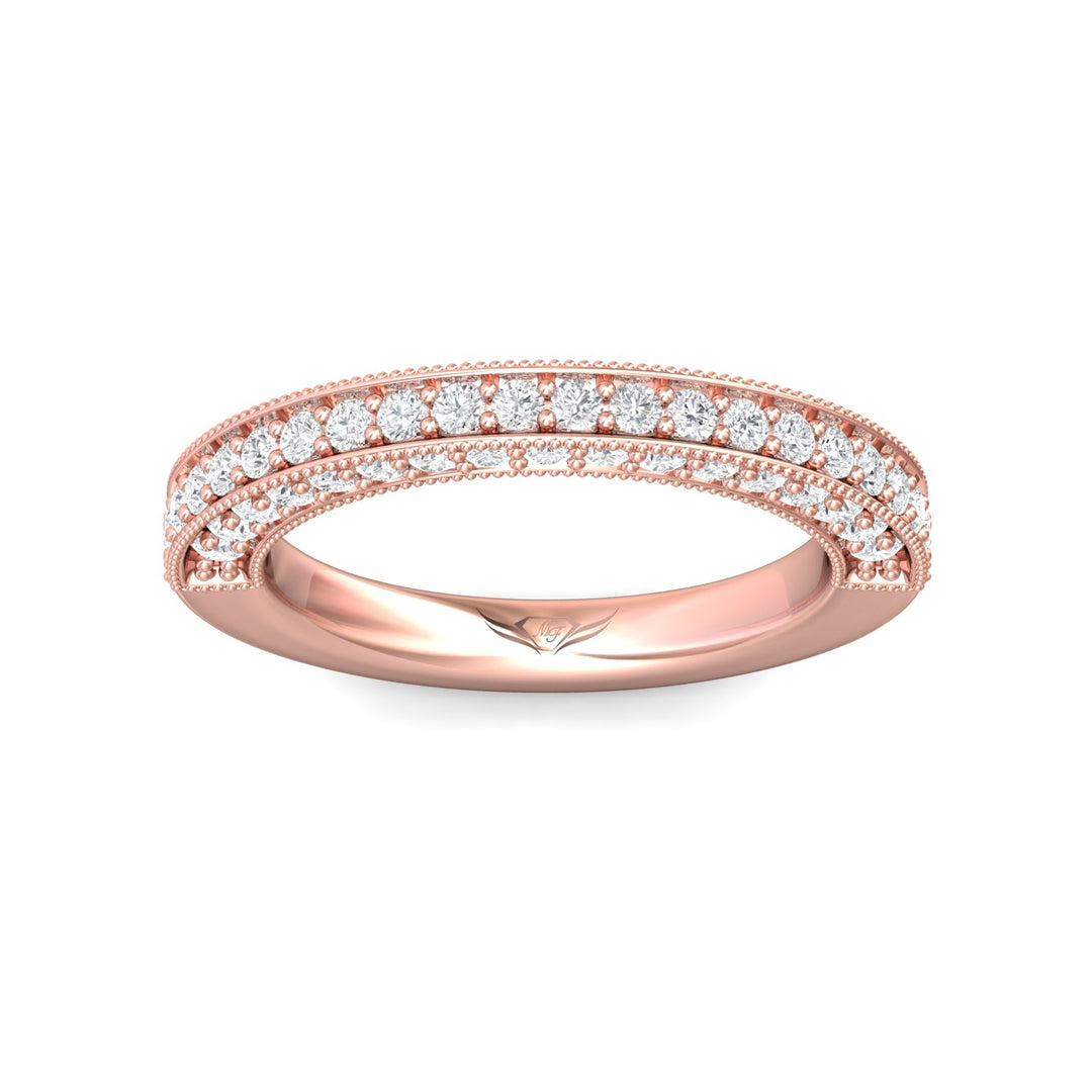 14K Gold Pink Micropave Wedding Band from the Micropave collection - DWBM2-1.00_14KP