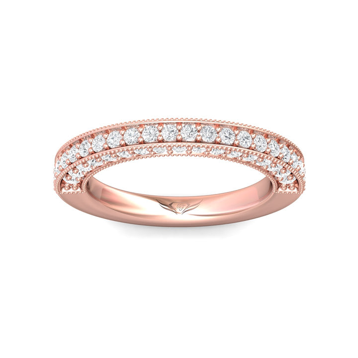 14K Gold Pink Micropave Wedding Band from the Micropave collection - DWBM2-1.00_14KP