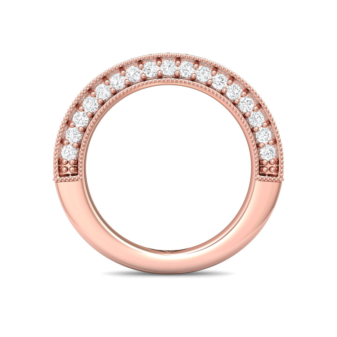 14K Gold Pink Micropave Wedding Band from the Micropave collection - DWBM2-1.00_14KP