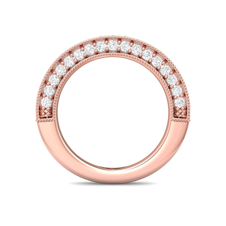 14K Gold Pink Micropave Wedding Band from the Micropave collection - DWBM2-1.00_14KP