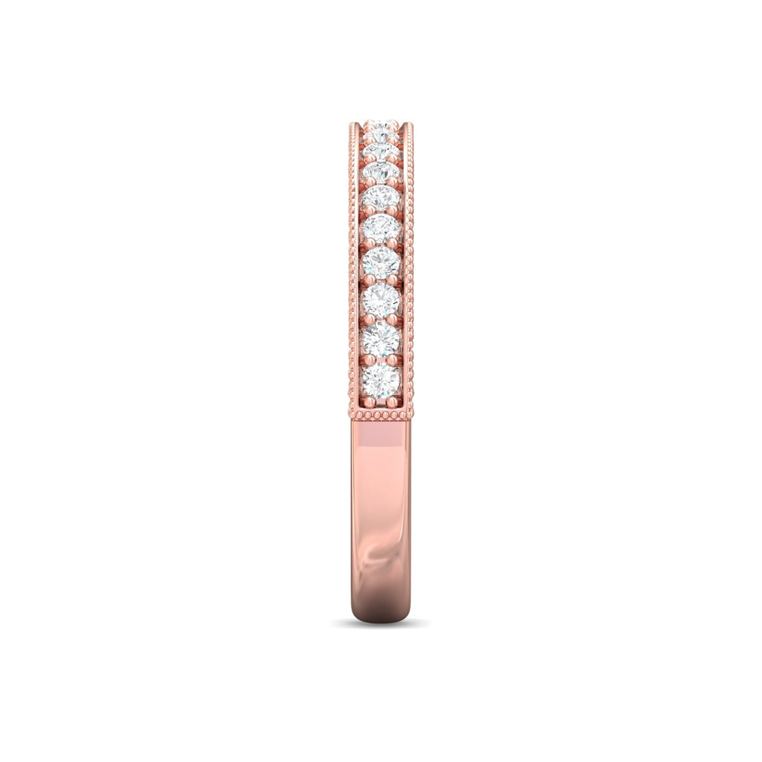 14K Gold Pink Micropave Wedding Band from the Micropave collection - DWBM2-1.00_14KP