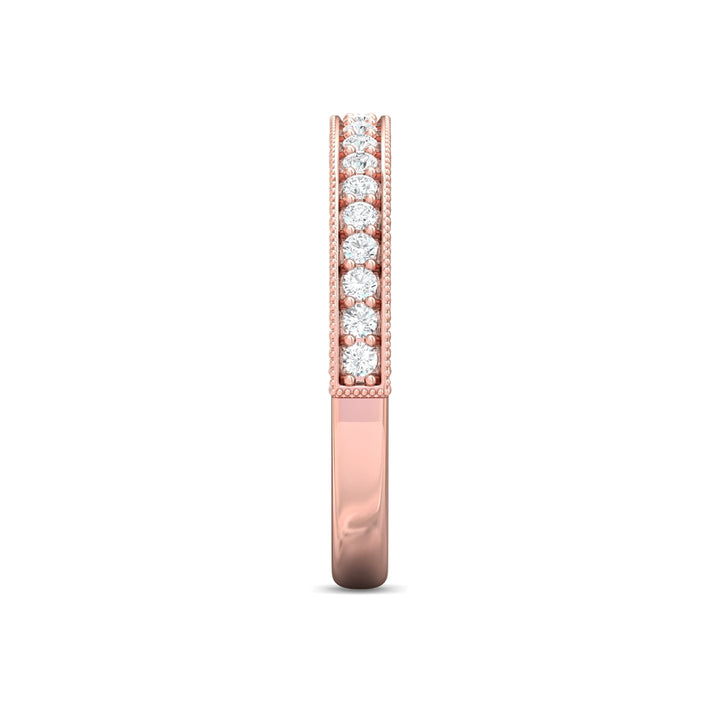 14K Gold Pink Micropave Wedding Band from the Micropave collection - DWBM2-1.00_14KP