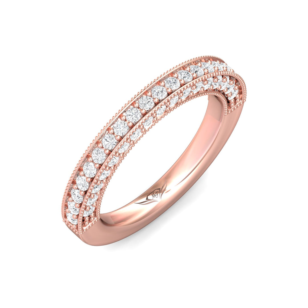 18K Gold Pink Micropave Wedding Band from the Micropave collection - DWBM2-1.00_18KP