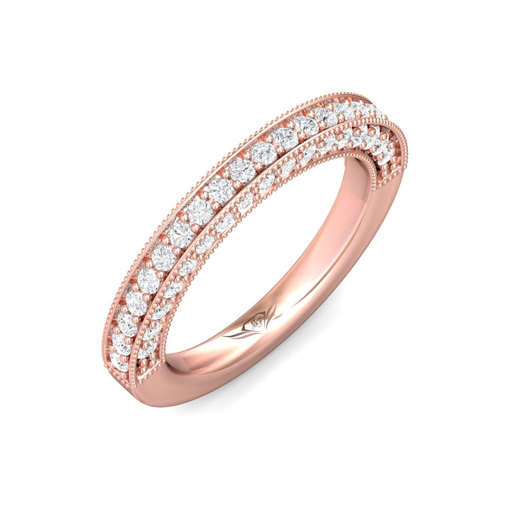 18K Gold Pink Micropave Wedding Band from the Micropave collection - DWBM2-1.00_18KP