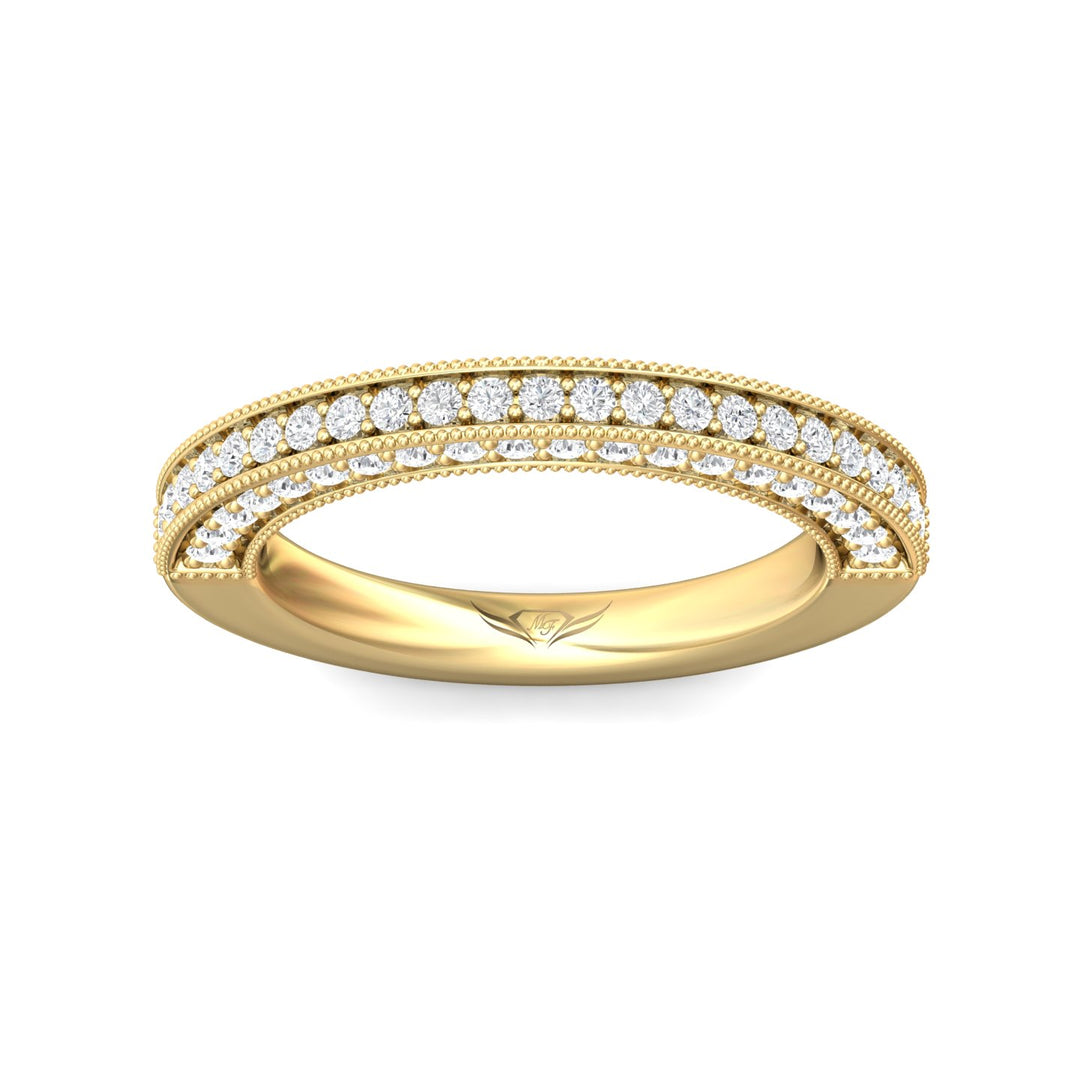 18K Gold Yellow Micropave Wedding Band from the Micropave collection - DWBM2-.75_18KY