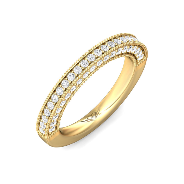 14K Gold Yellow Micropave Wedding Band from the Micropave collection - DWBM2-.75_14KY