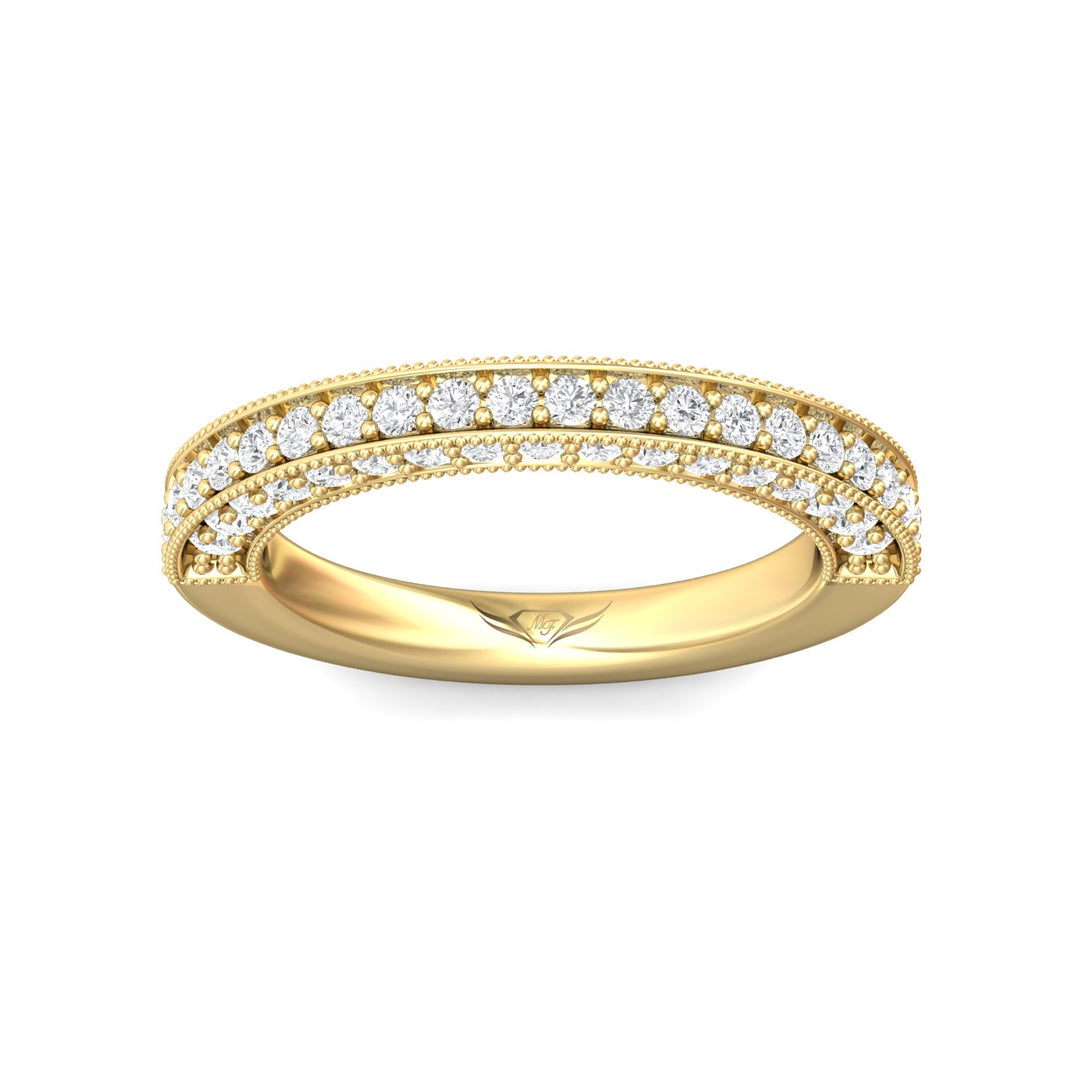 14K Gold Yellow Micropave Wedding Band from the Micropave collection - DWBM2-1.00_14KY