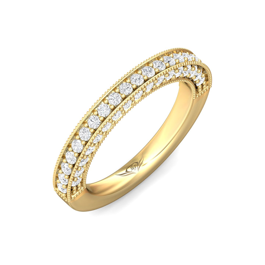 14K Gold Yellow Micropave Wedding Band from the Micropave collection - DWBM2-1.00_14KY