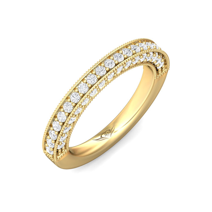 14K Gold Yellow Micropave Wedding Band from the Micropave collection - DWBM2-1.00_14KY