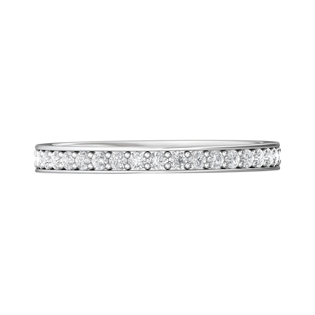 14K Gold White Micropave Wedding Band from the Micropave collection - DWBM3-.35_14KW