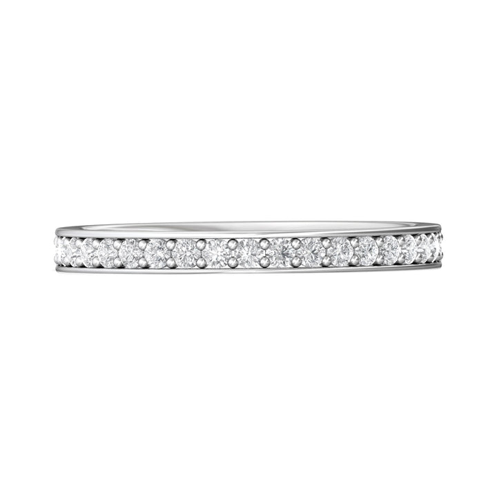 14K Gold White Micropave Wedding Band from the Micropave collection - DWBM3-.35_14KW