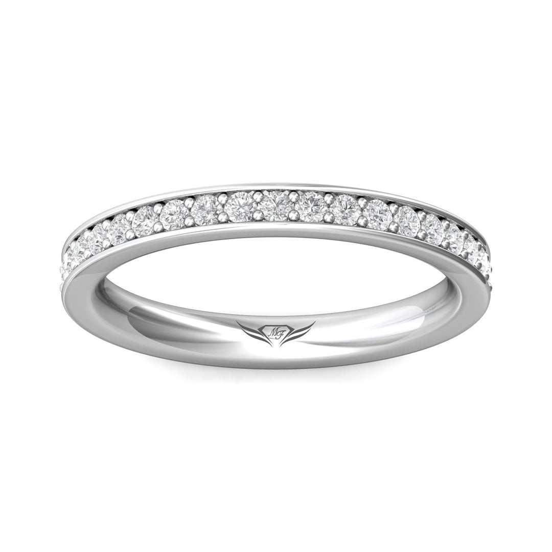 Platinum White Micropave Wedding Band from the Micropave collection - DWBM3-.35_PlatW