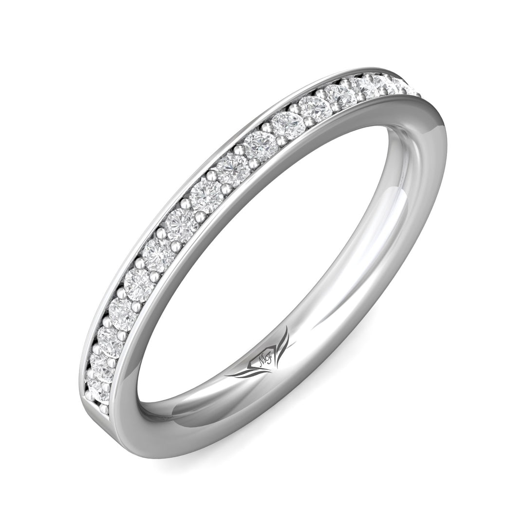 Platinum White Micropave Wedding Band from the Micropave collection - DWBM3-.35_PlatW