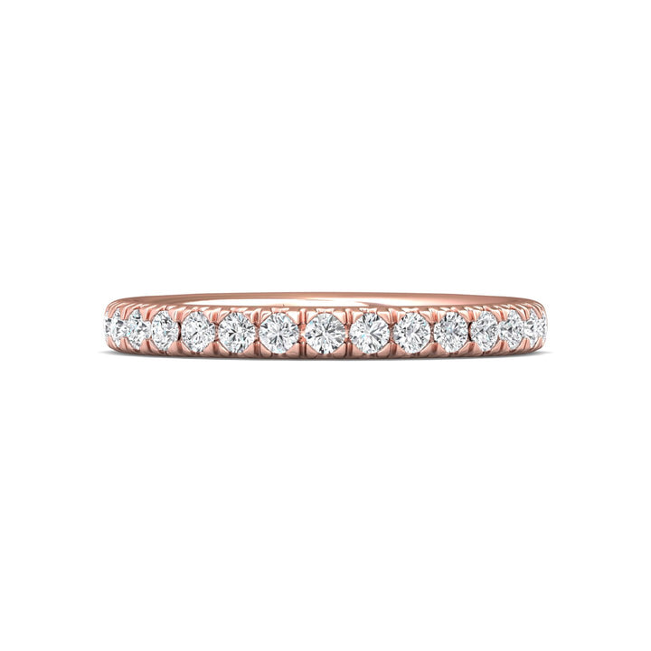 14K Gold Pink Micropave Wedding Band from the Micropave collection - DWBM30S-1_14KP