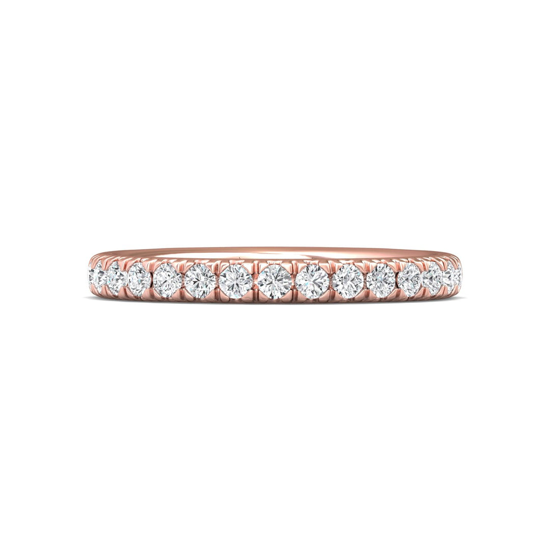 18K Gold Pink Micropave Wedding Band from the Micropave collection - DWBM30S-1_18KP