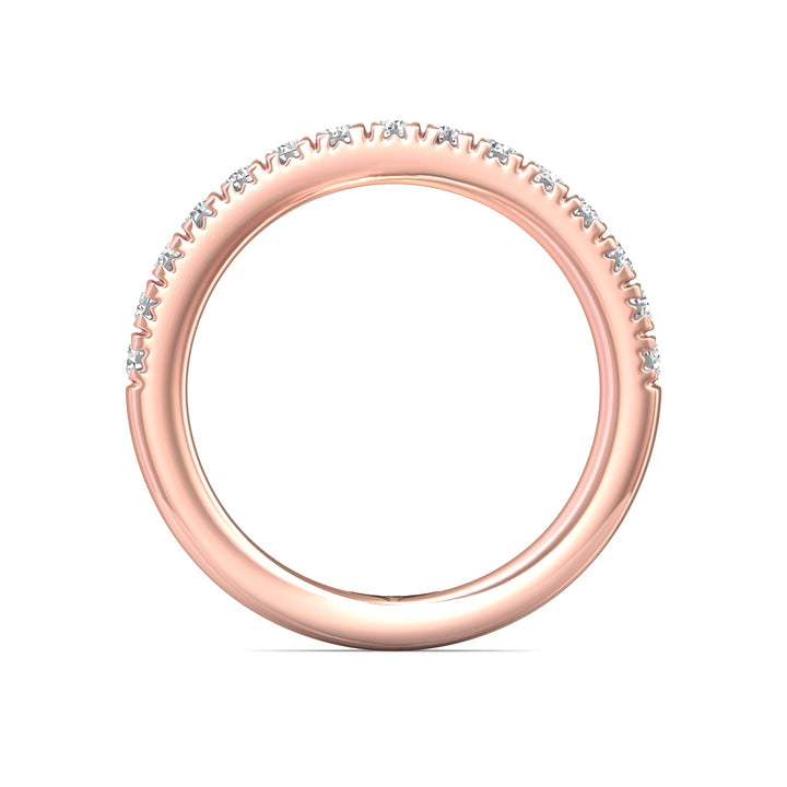 14K Gold Pink Micropave Wedding Band from the Micropave collection - DWBM30S-1_14KP