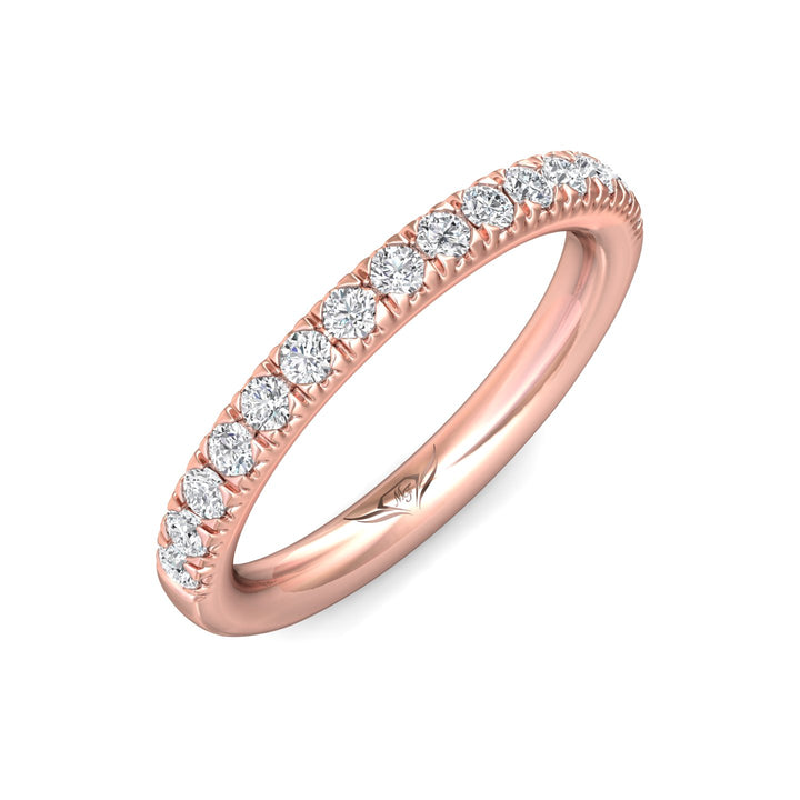18K Gold Pink Micropave Wedding Band from the Micropave collection - DWBM30S-1_18KP