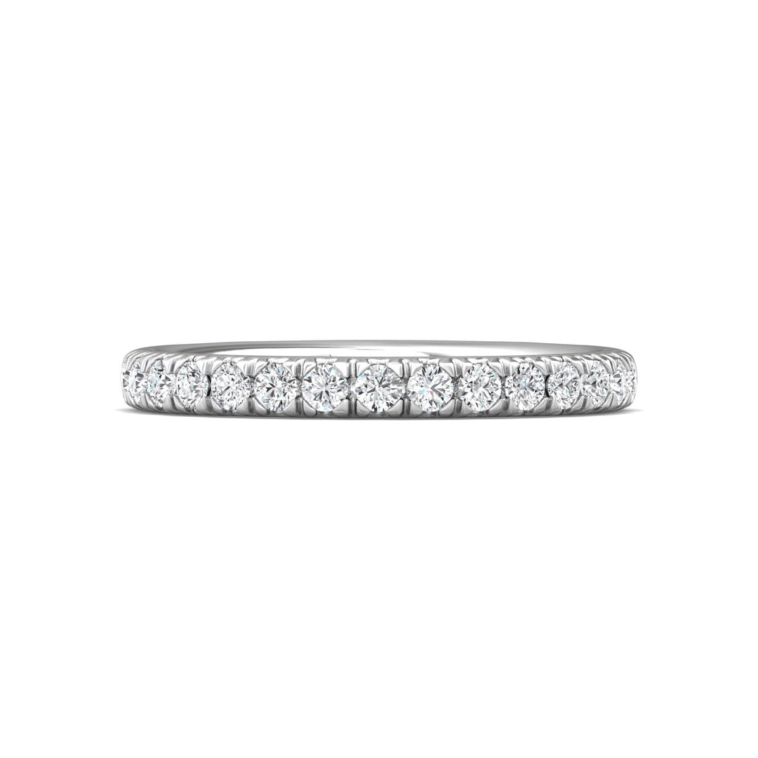 18K Gold White Micropave Wedding Band from the Micropave collection - DWBM30S-1_18KW