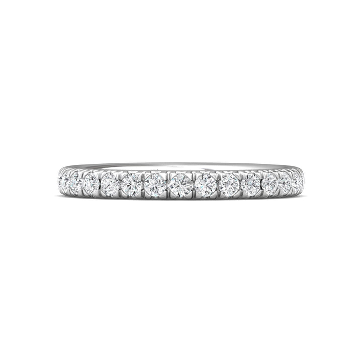 18K Gold White Micropave Wedding Band from the Micropave collection - DWBM30S-1_18KW