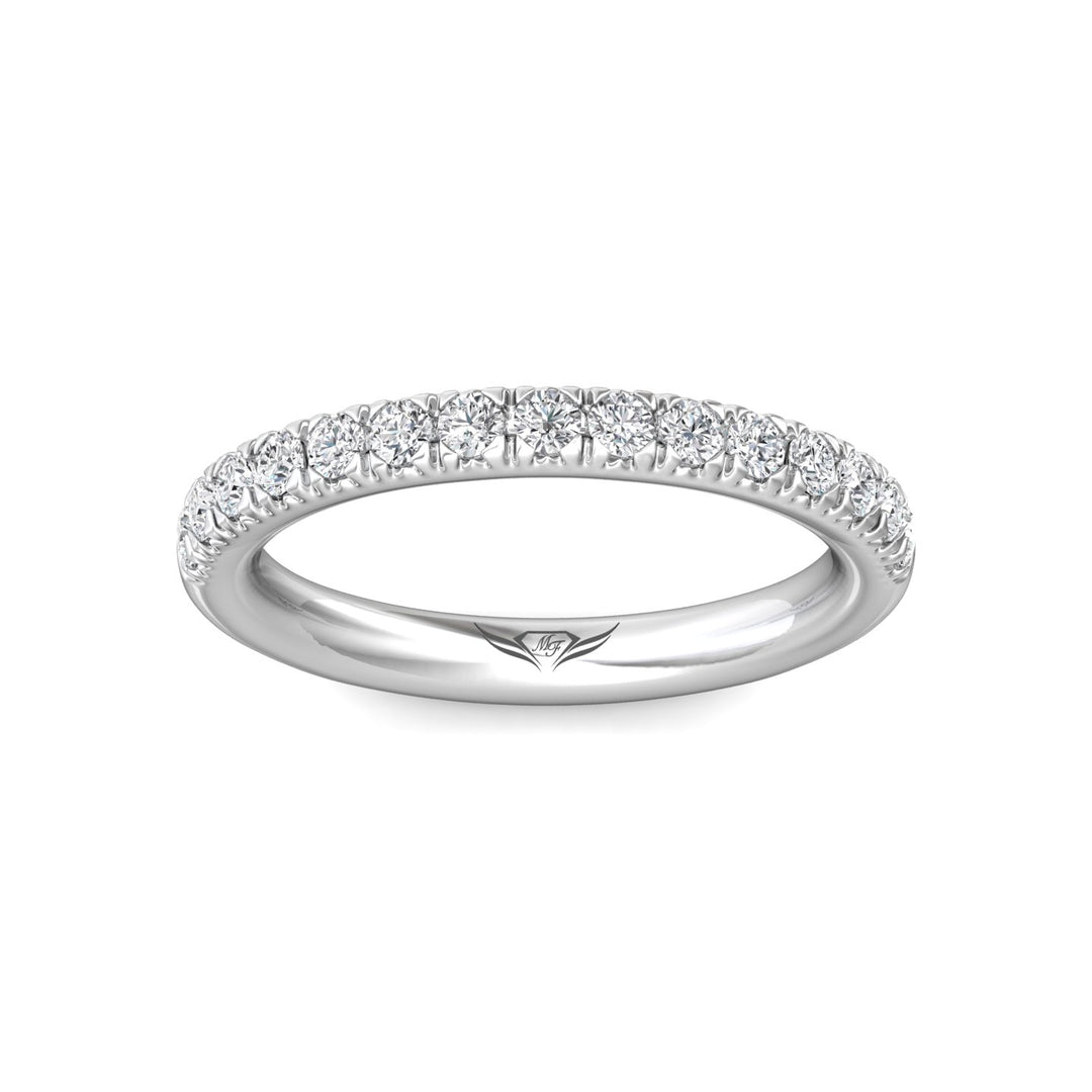 14K Gold White Micropave Wedding Band from the Micropave collection - DWBM30S-1_14KW