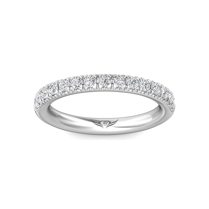 18K Gold White Micropave Wedding Band from the Micropave collection - DWBM30S-1_18KW