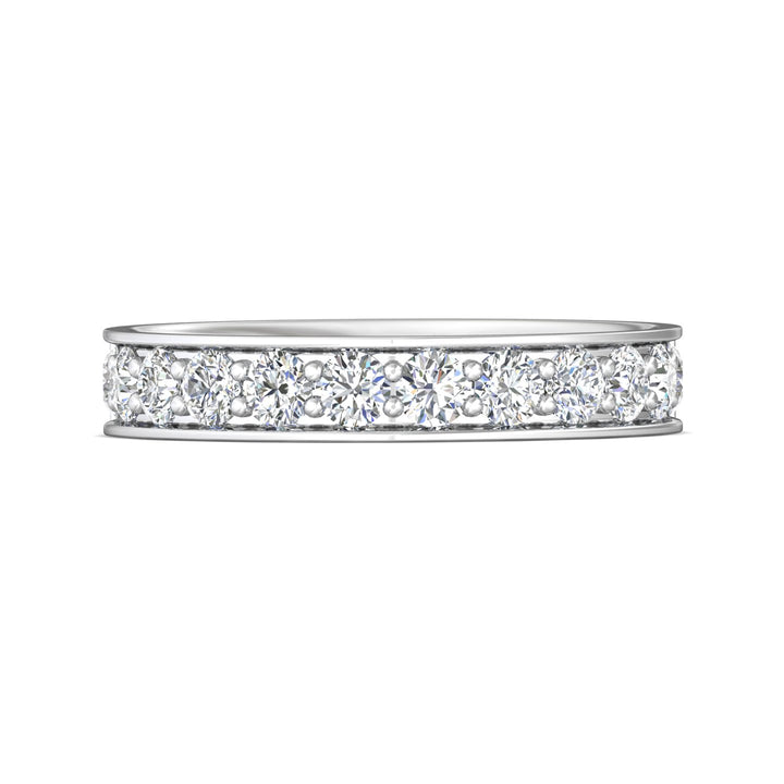 18K Gold White Micropave Wedding Band from the Micropave collection - DWBM3-1.00_18KW