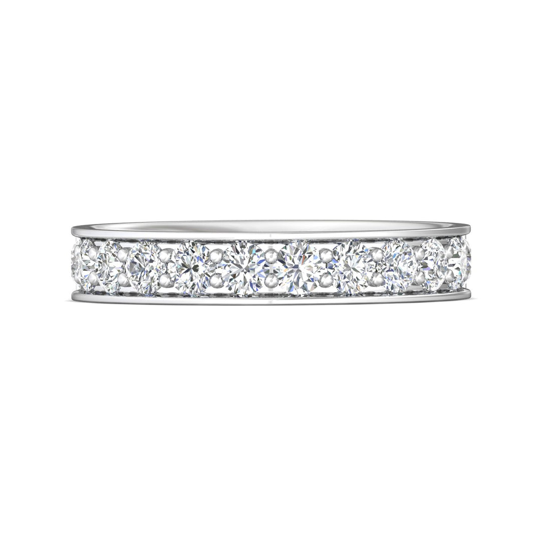 14K Gold White Micropave Wedding Band from the Micropave collection - DWBM3-1.00_14KW