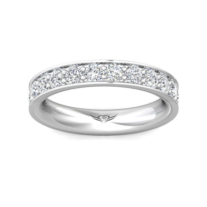 Platinum White Micropave Wedding Band from the Micropave collection - DWBM3-1.00_PlatW