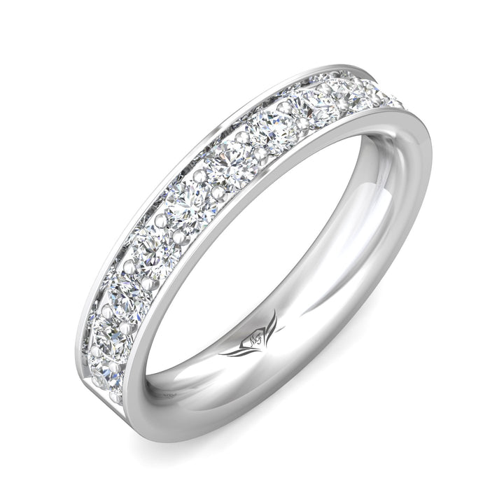 14K Gold White Micropave Wedding Band from the Micropave collection - DWBM3-1.00_14KW