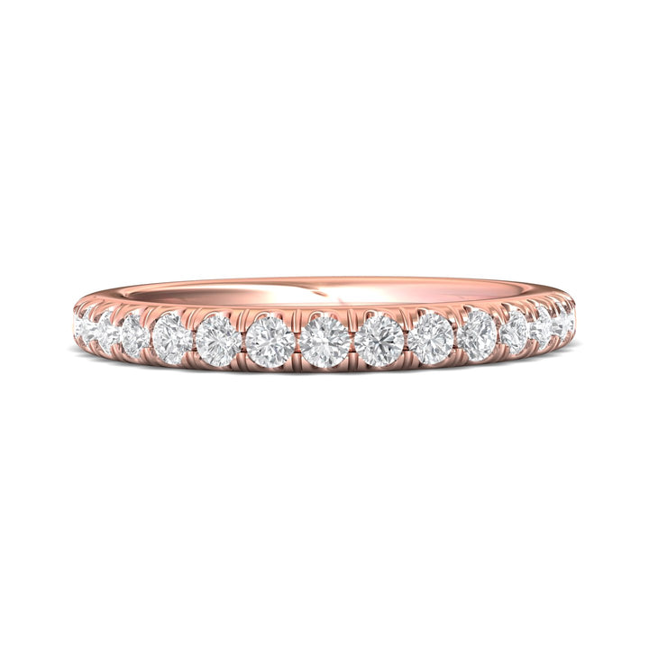 14K Gold Pink Micropave Wedding Band from the Micropave collection - DWBM34M_14KP