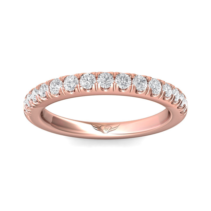 14K Gold Pink Micropave Wedding Band from the Micropave collection - DWBM34M_14KP