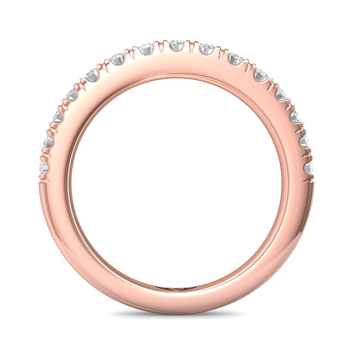 14K Gold Pink Micropave Wedding Band from the Micropave collection - DWBM34M_14KP