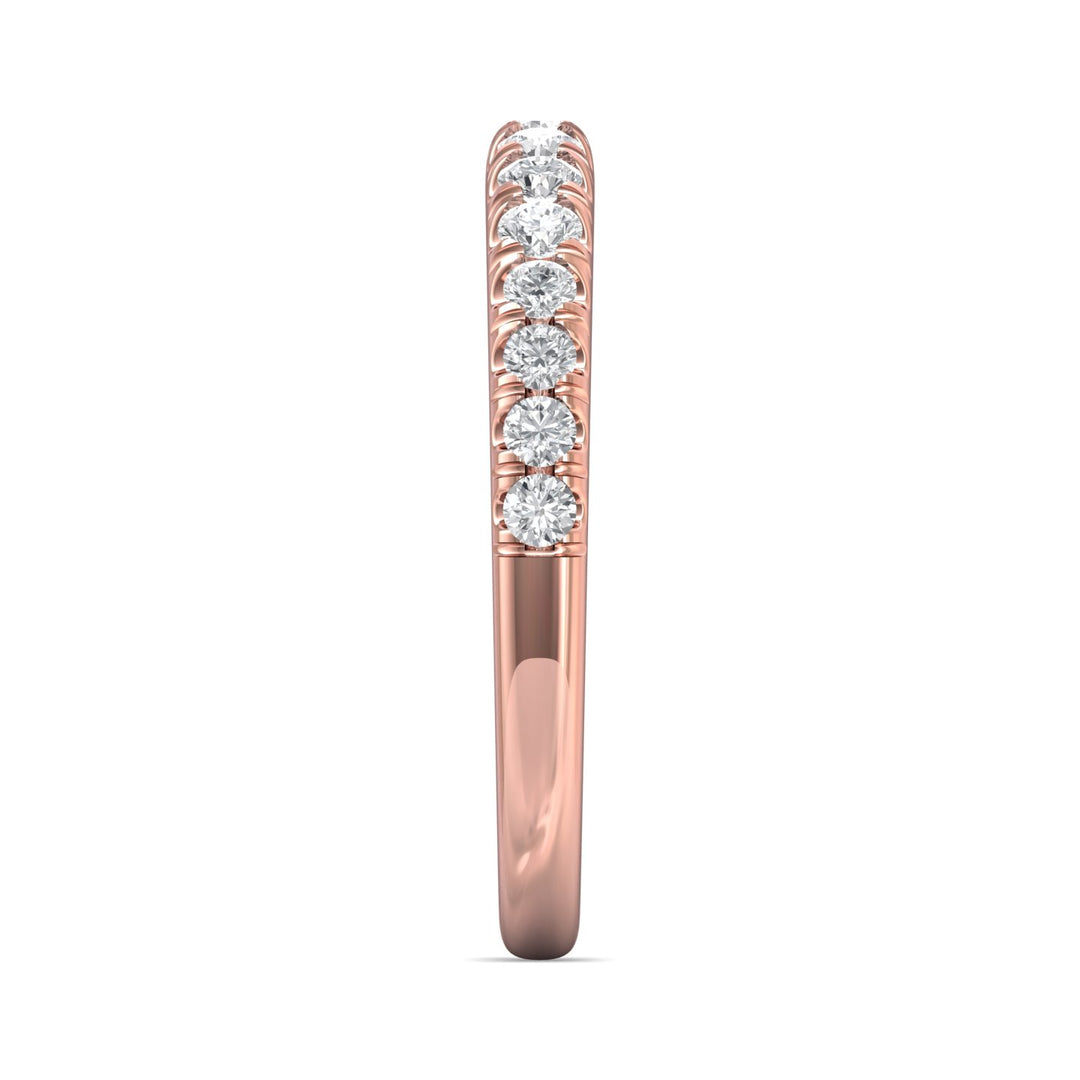14K Gold Pink Micropave Wedding Band from the Micropave collection - DWBM34M_14KP