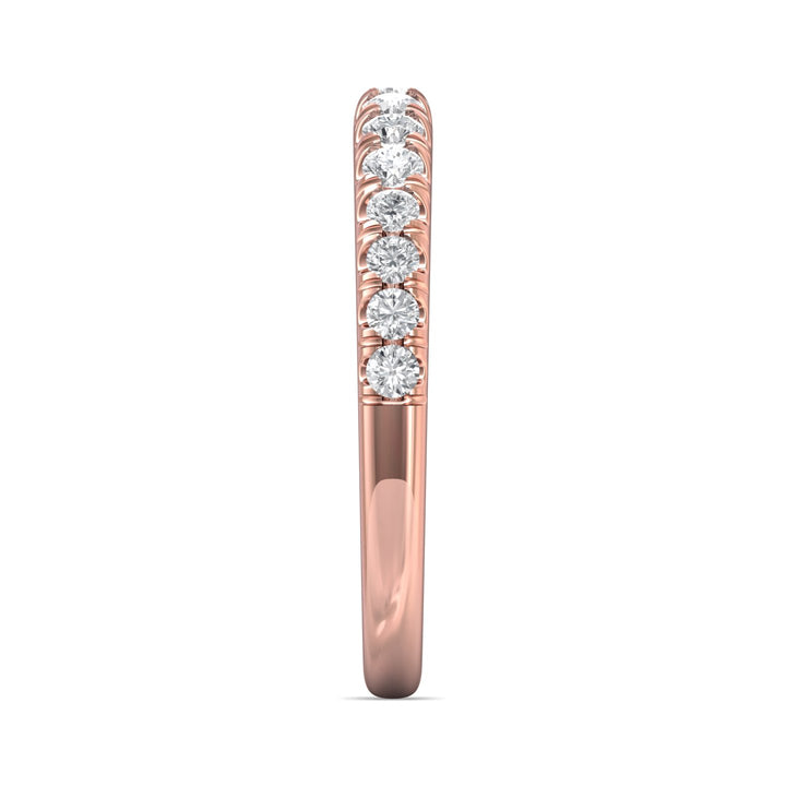 14K Gold Pink Micropave Wedding Band from the Micropave collection - DWBM34M_14KP