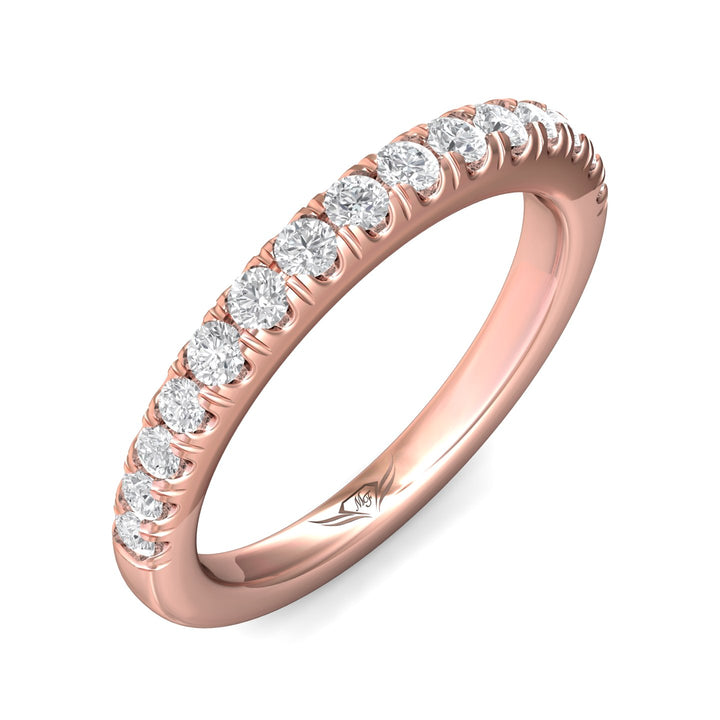 14K Gold Pink Micropave Wedding Band from the Micropave collection - DWBM34M_14KP