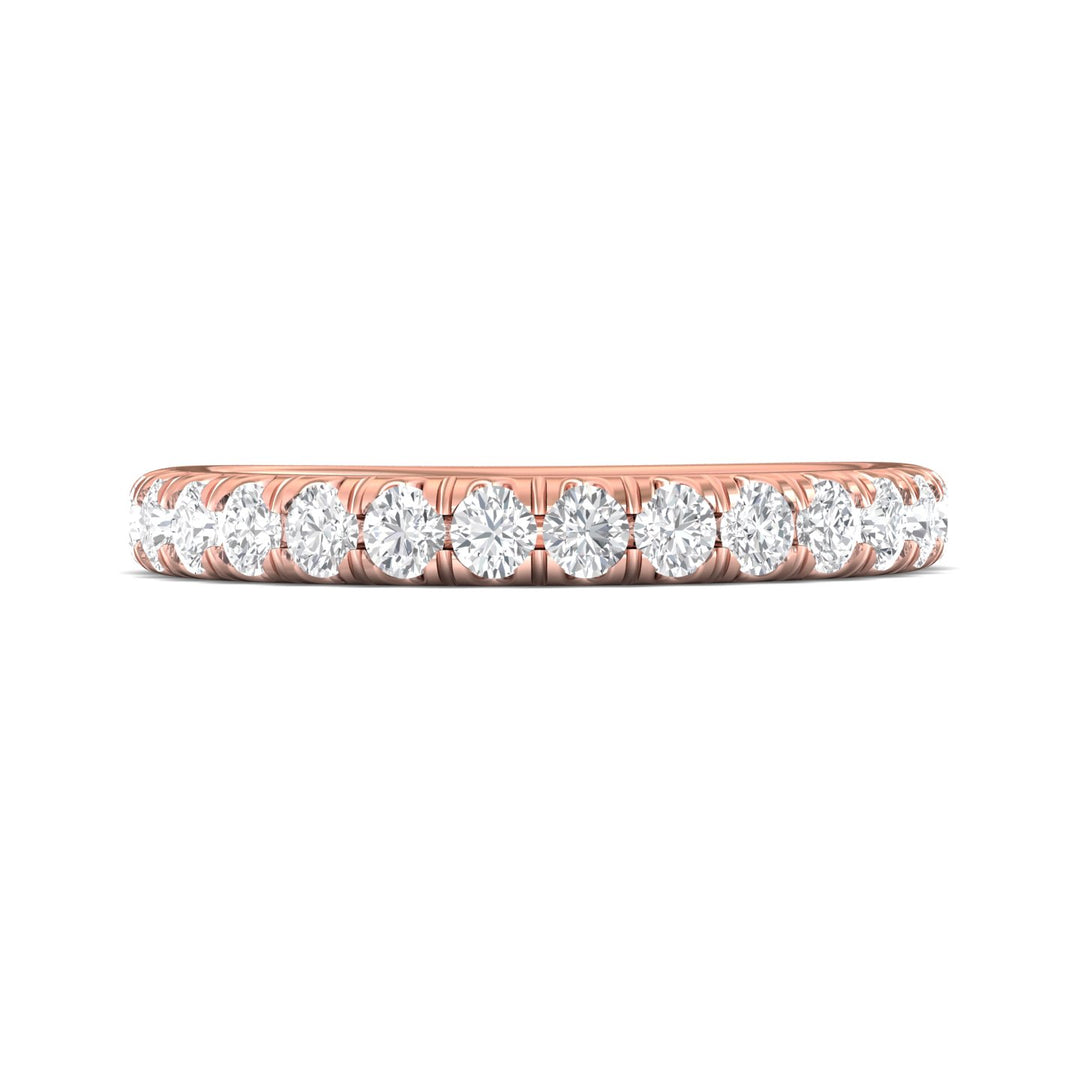 14K Gold Pink Micropave Wedding Band from the Micropave collection - DWBM34S_14KP