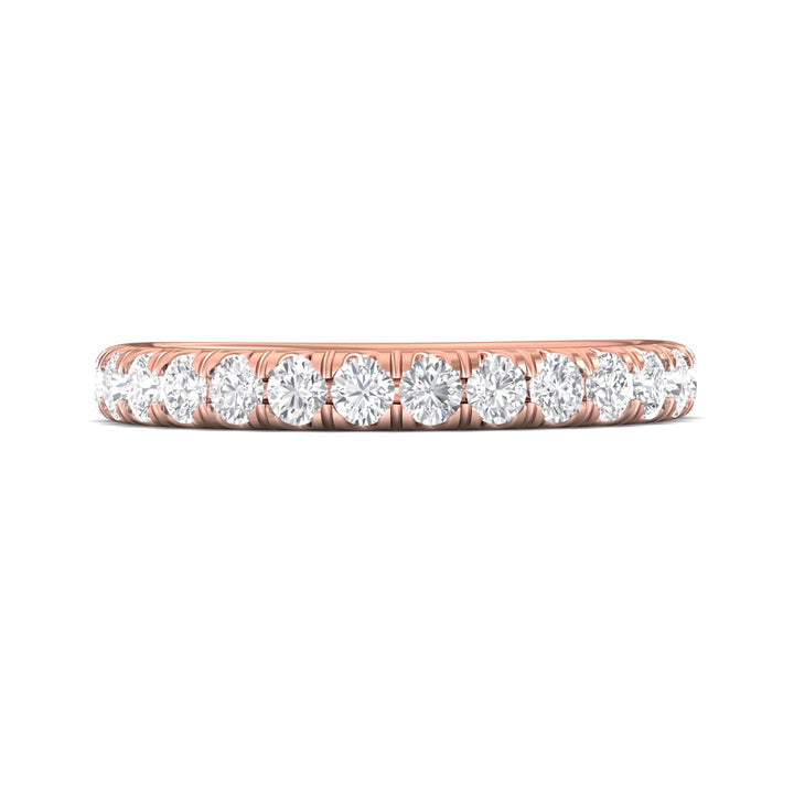 18K Gold Pink Micropave Wedding Band from the Micropave collection - DWBM34S_18KP