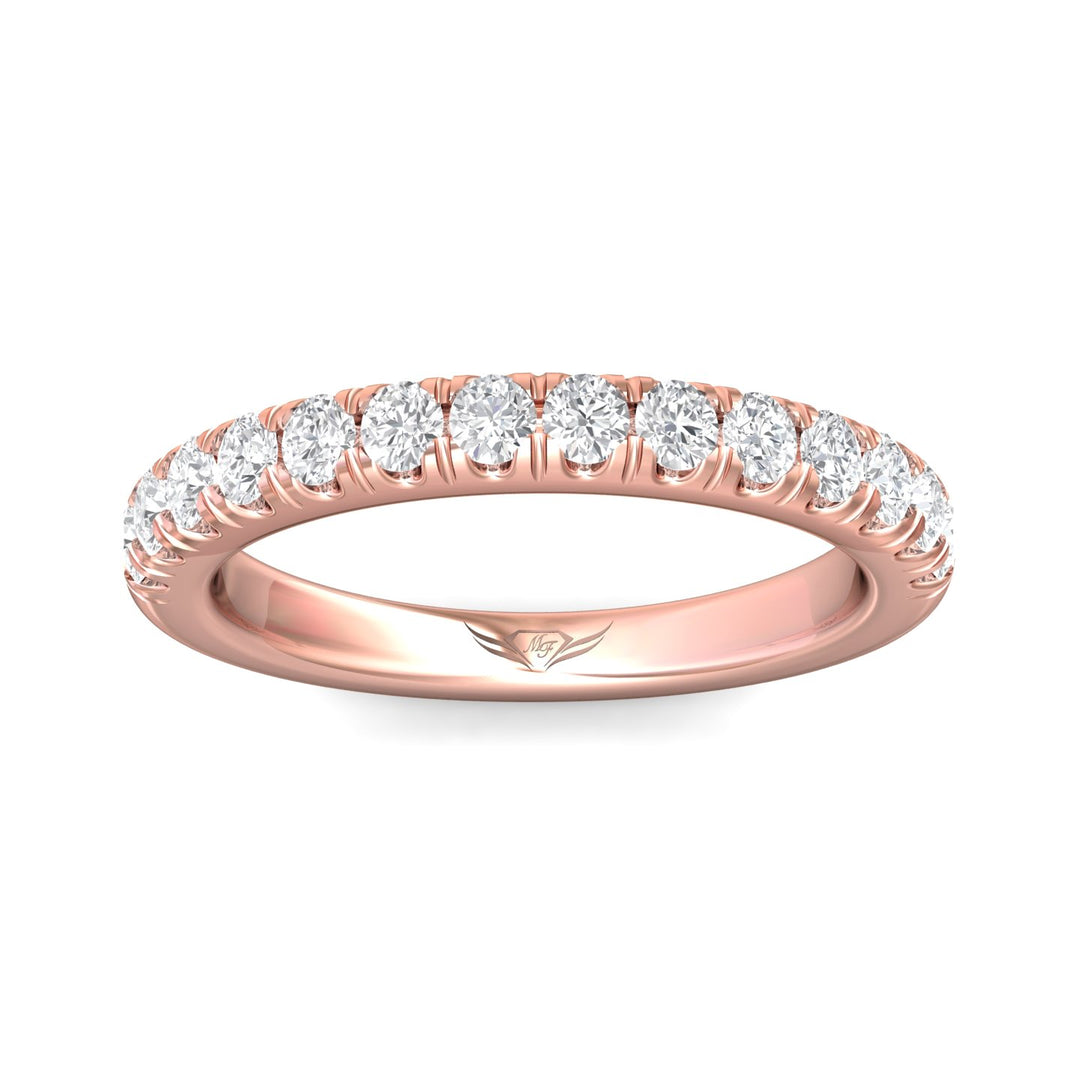 18K Gold Pink Micropave Wedding Band from the Micropave collection - DWBM34S_18KP
