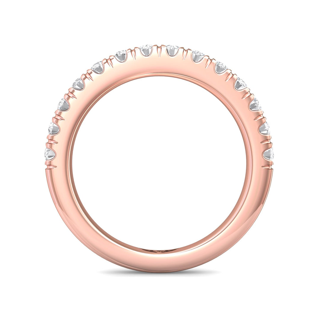 18K Gold Pink Micropave Wedding Band from the Micropave collection - DWBM34S_18KP