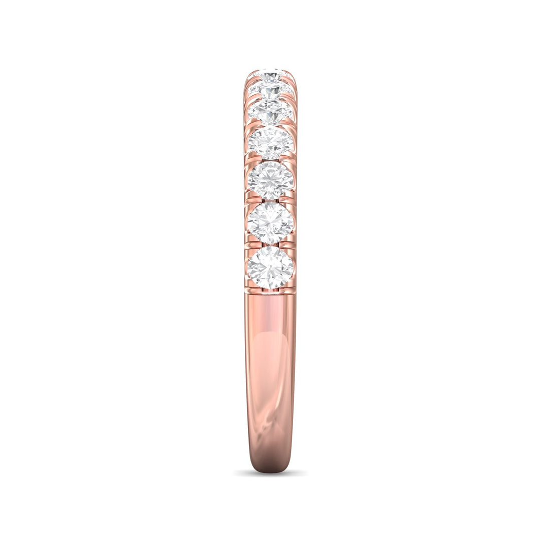 14K Gold Pink Micropave Wedding Band from the Micropave collection - DWBM34S_14KP