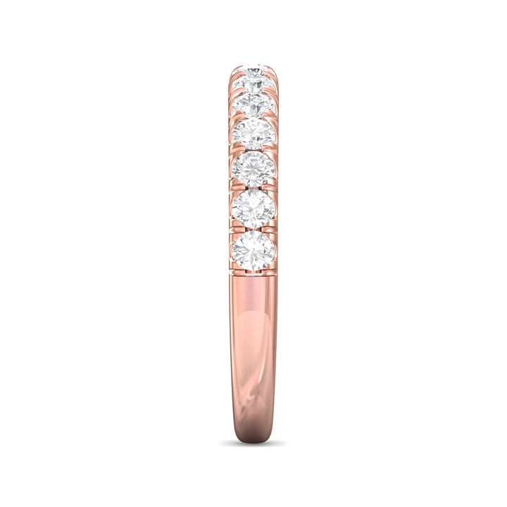 14K Gold Pink Micropave Wedding Band from the Micropave collection - DWBM34S_14KP