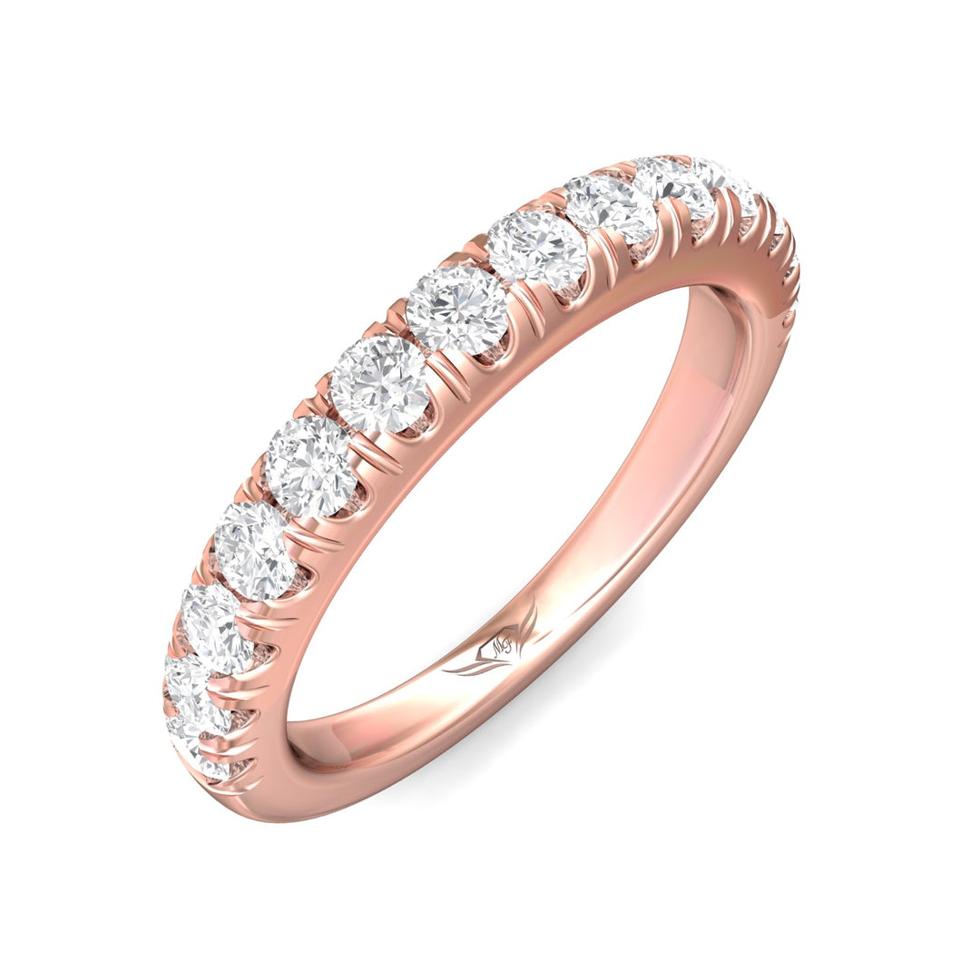 18K Gold Pink Micropave Wedding Band from the Micropave collection - DWBM34S_18KP